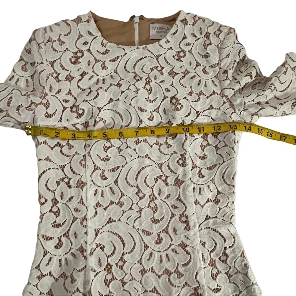 Misha Collection Rosie Lace Midi Dress XS Off white fairy whimsical feminine